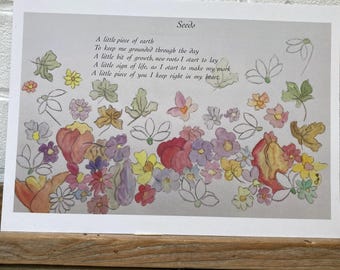 Watercolor Painting Reprint: Floral Art Print