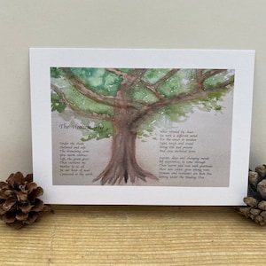 L'arbre qui guérit. Carte postale originale art et poésie A6