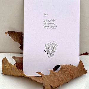 Eco, Recycling-Druck, Offene (ungerahmt) Original-Kunst & Poesie A6-Postkarte, ungerahmt.