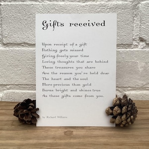 Poesia ricevuta in regalo da Richard Williams