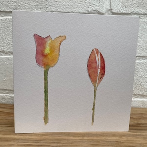 Two Tulips card ( made to order )