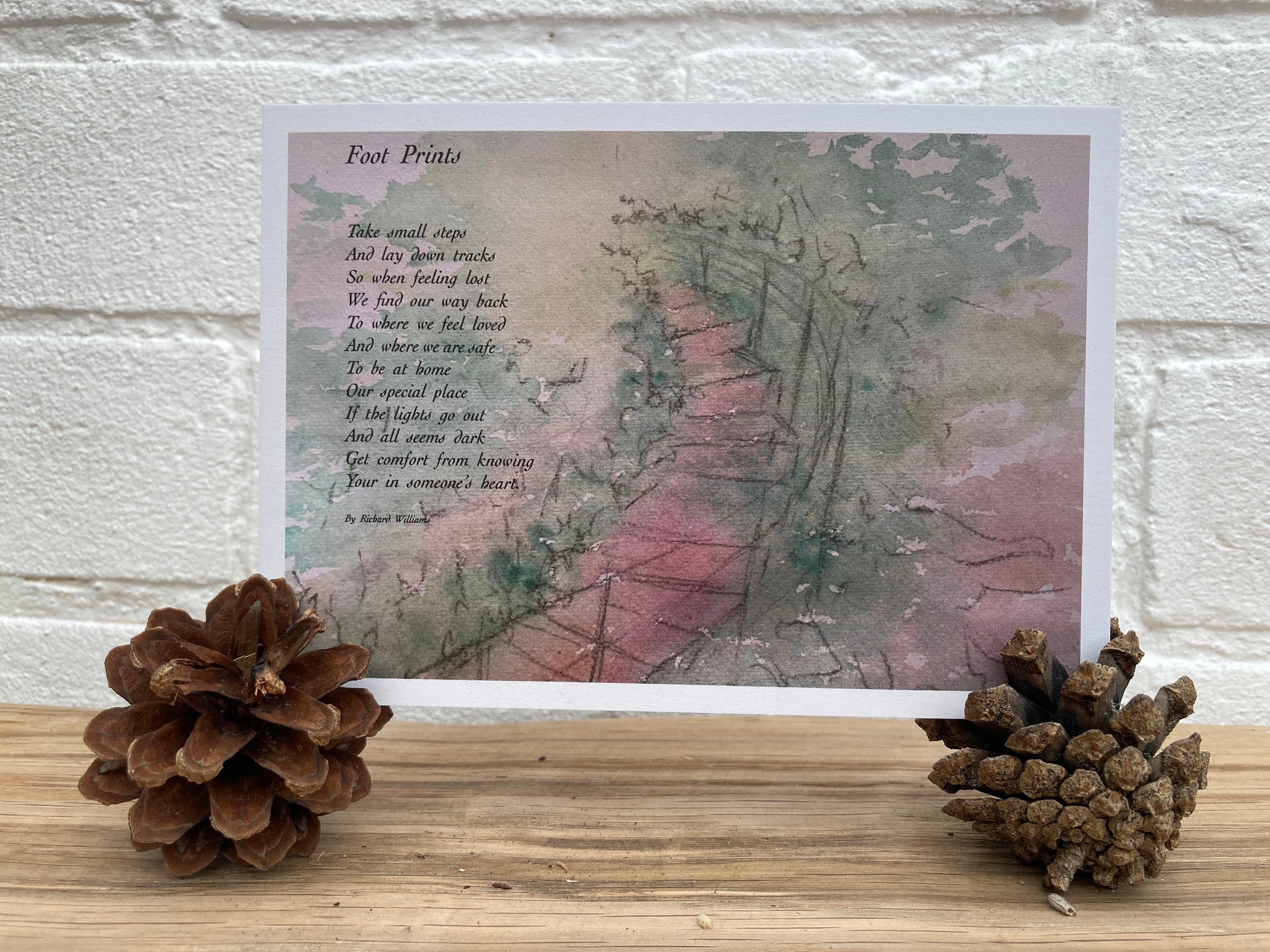 Footprints Original Art &amp; Poetry A6 Postcard - Etsy