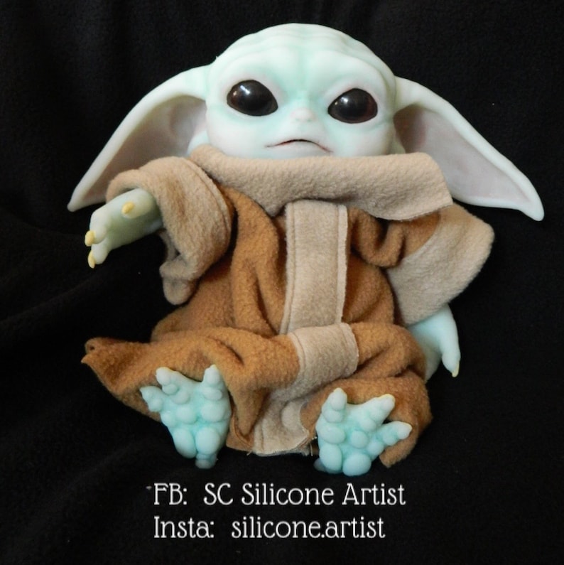 Full Body Soft Silicone Alien Baby Yoda Inspired Large Etsy