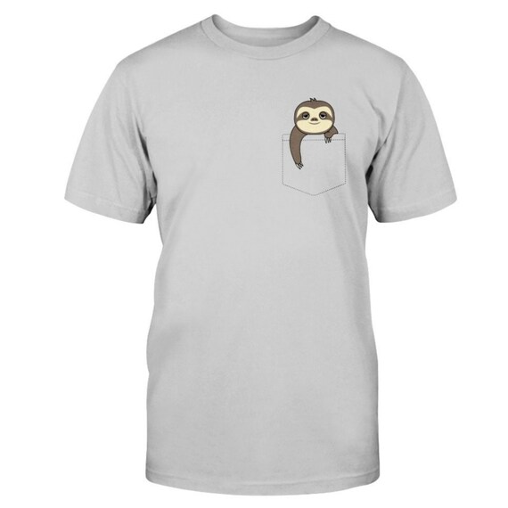 Sloth in a Pocket T Shirt Sloth Lover 