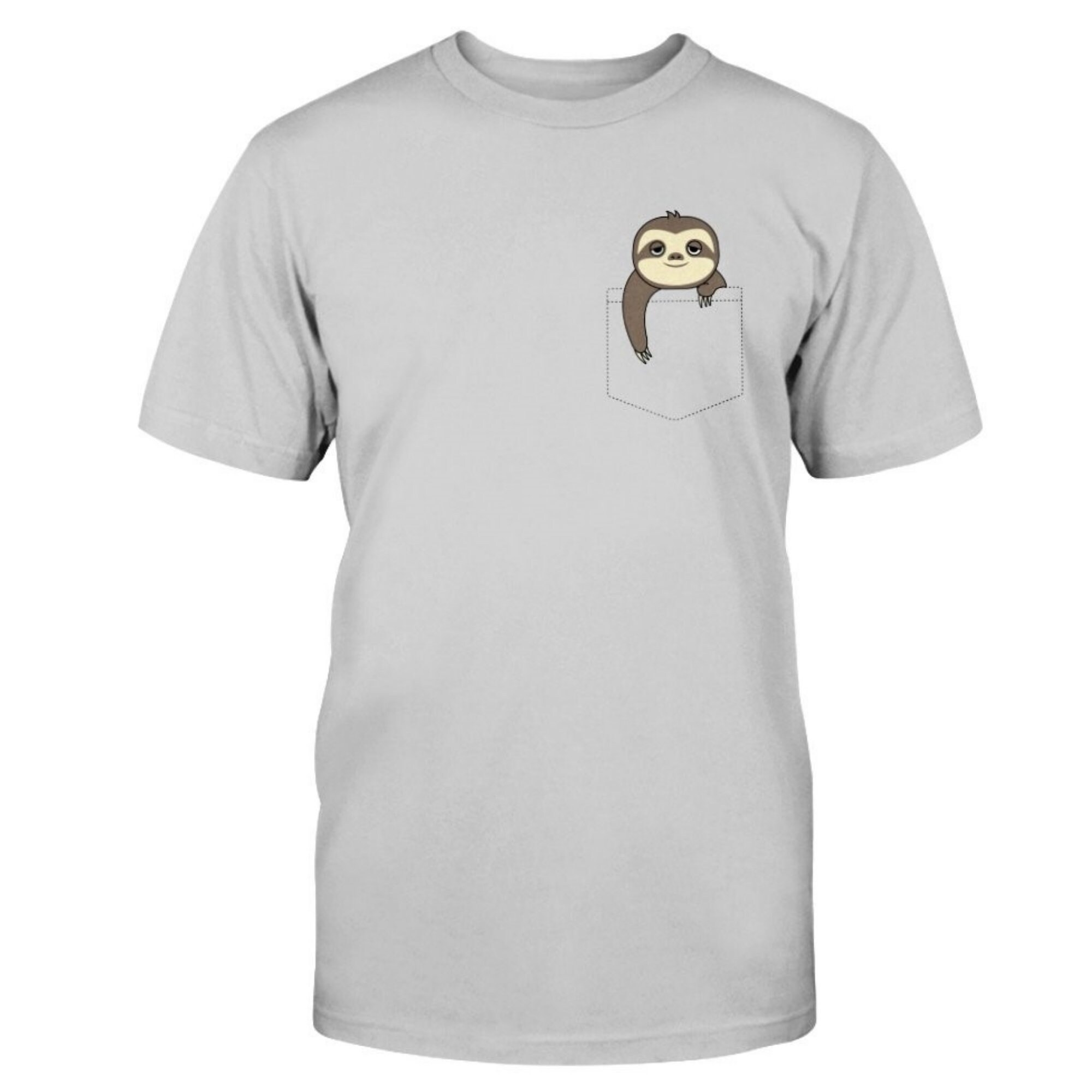 sloth in pocket t shirt