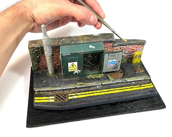 Miniature Scale Street Diorama Model. Urban Decay Graffiti. 1:20th scale