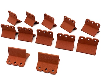 Miniature Dollhouse Angled Ridge Roof Tiles | Terracotta, 1:12 Scale