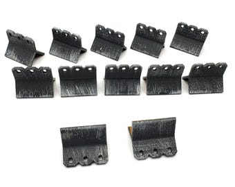 1:12th Scale Miniature Model + Dollhouse Three-Hole Crested Angled Ridge Roof Tiles | Aged Slate Grey