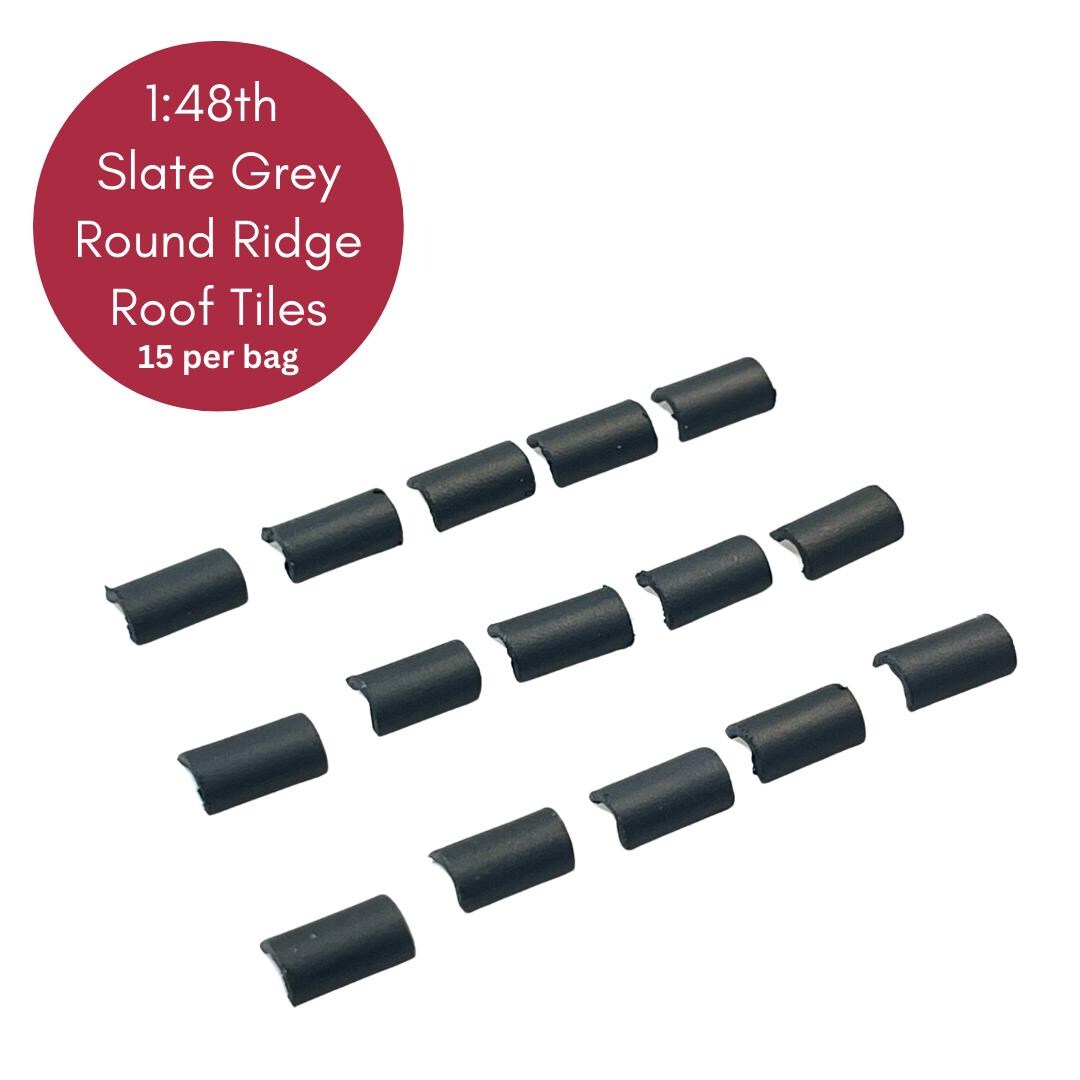 1:48 Scale Slate Grey Round Ridge Miniature Roof Tiles - 15 Piece - Etsy