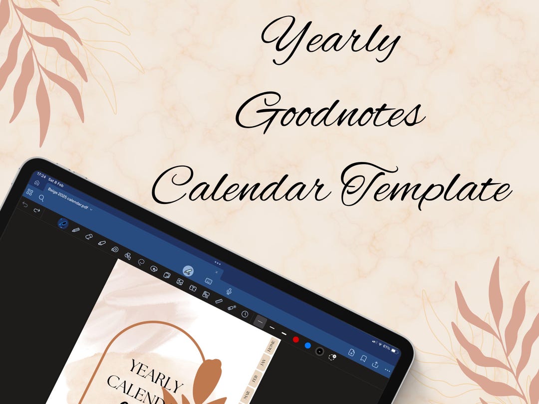 Good Notes Digital Yearly Calendar Template Digital Planner, Goodnotes ...