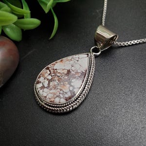 SFH #134 | Unique Wild Horse Necklace Pendant Options Silver Chain Necklace | Big Sterling Silver Wild Horse Turquoise Necklace Pendant