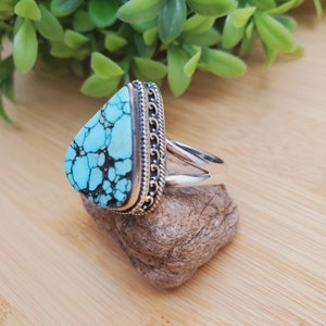 PLNT#227 | Big Turquoise Ring Size 10.5 | Sterling Silver Turquoise Ring | Handmade Turquoise Ring For Her | Southwestern Jewelry | Everyday