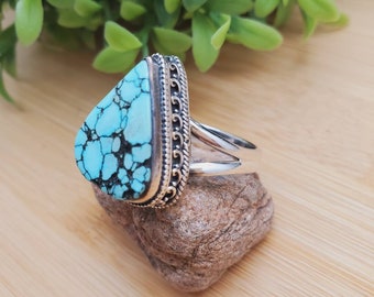 PLNT#227 | Big Turquoise Ring Size 10.5 | Sterling Silver Turquoise Ring | Handmade Turquoise Ring For Her | Southwestern Jewelry | Everyday