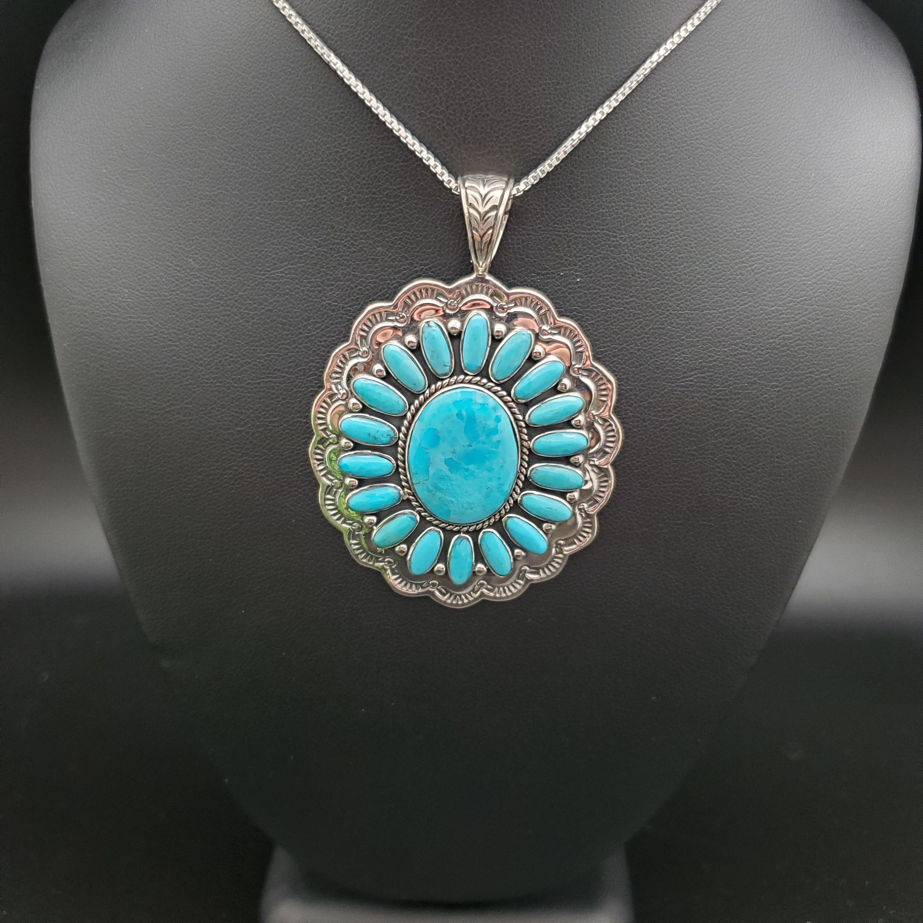 PLNT#315 | Big Clustered Blue Turquoise Necklace Pendant