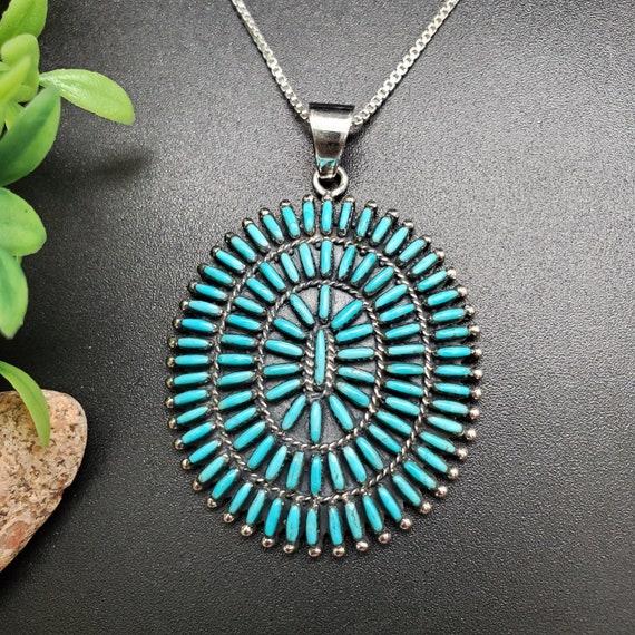 petit turquoise付き silver chain necklace