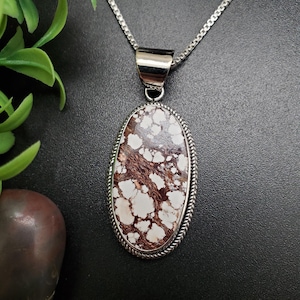 SFH #144 | Unique Wild Horse Necklace Pendant Options Silver Chain Necklace | Big Sterling Silver Wild Horse Turquoise Necklace Pendant