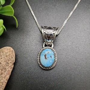 PLNT#309 | Unique Golden Hill Turquoise Necklace Pendant Options A Silver Chain Necklace | Sterling Silver Rare Turquoise Necklace Pendant