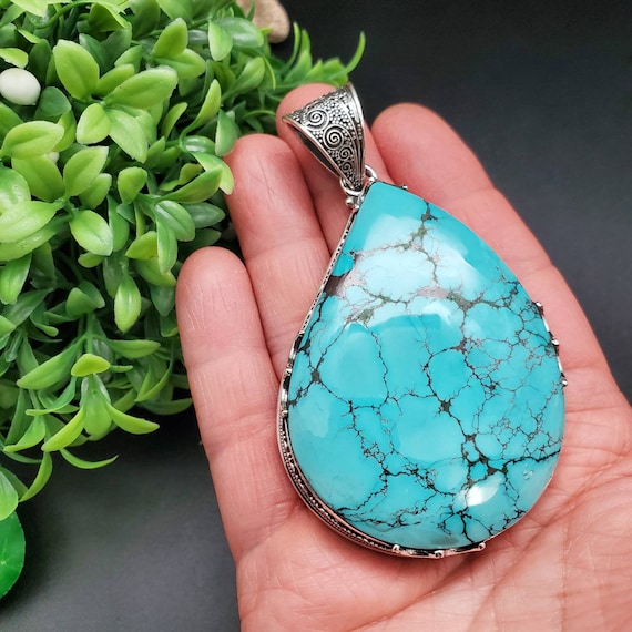 PLNT#07 | 92 Grams Huge Tibetan Turquoise Necklace Pendant | 12mm