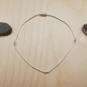 925ForHer Liquid Silver Bracelet | Liquid Silver Anklet | Liquid Silver Jewelry | Sterling Silver Bracelet With Silver Beads | Made in USA