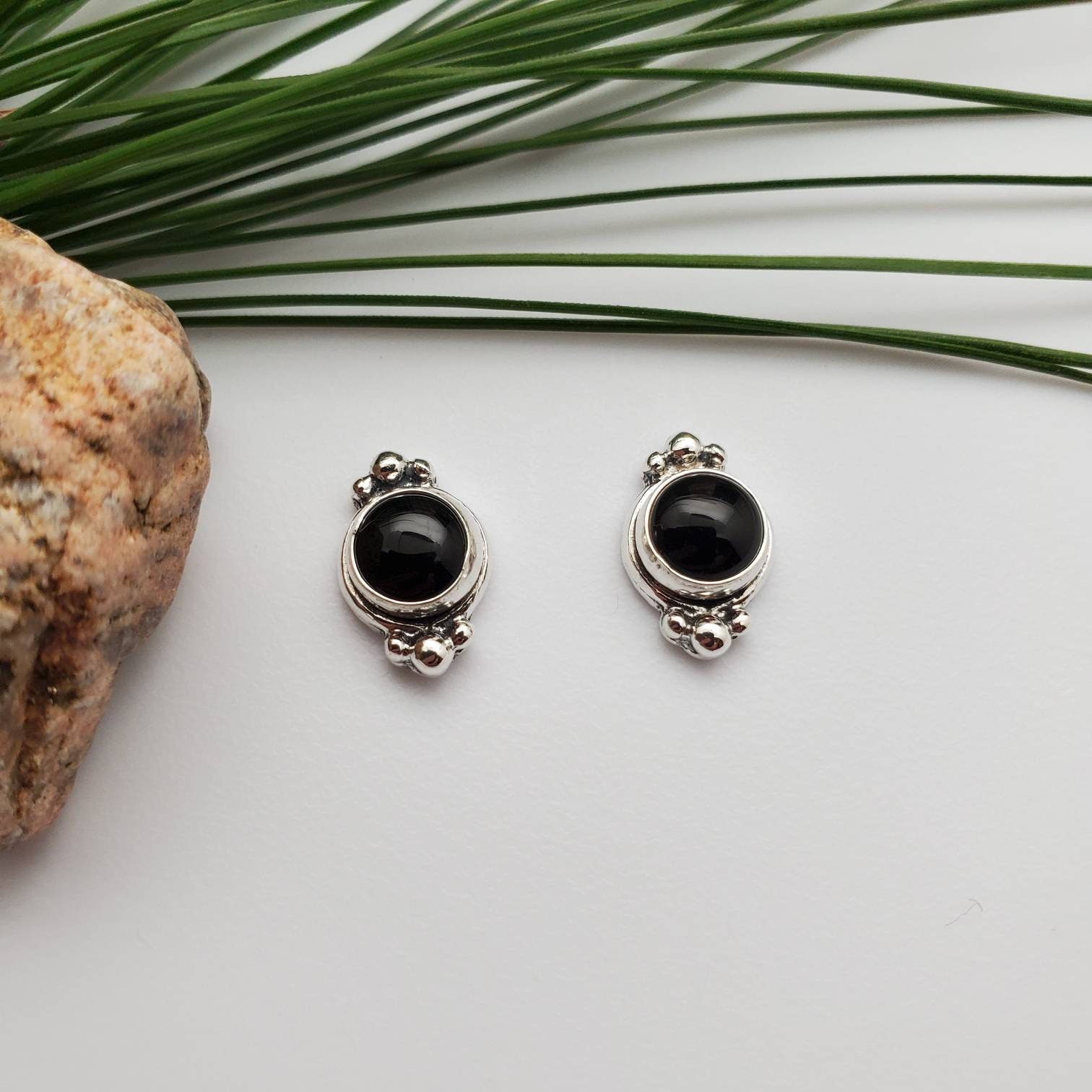 Black Onyx 925 Sterling Silver Stud Earrings main image 0