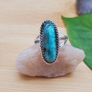 RR-19 Lovely Sterling Silver Turquoise Ring Size 6 US |Turquoise Ring | Silver Ring | Big Blue Stone Ring | Statement Ring | Gift For Her