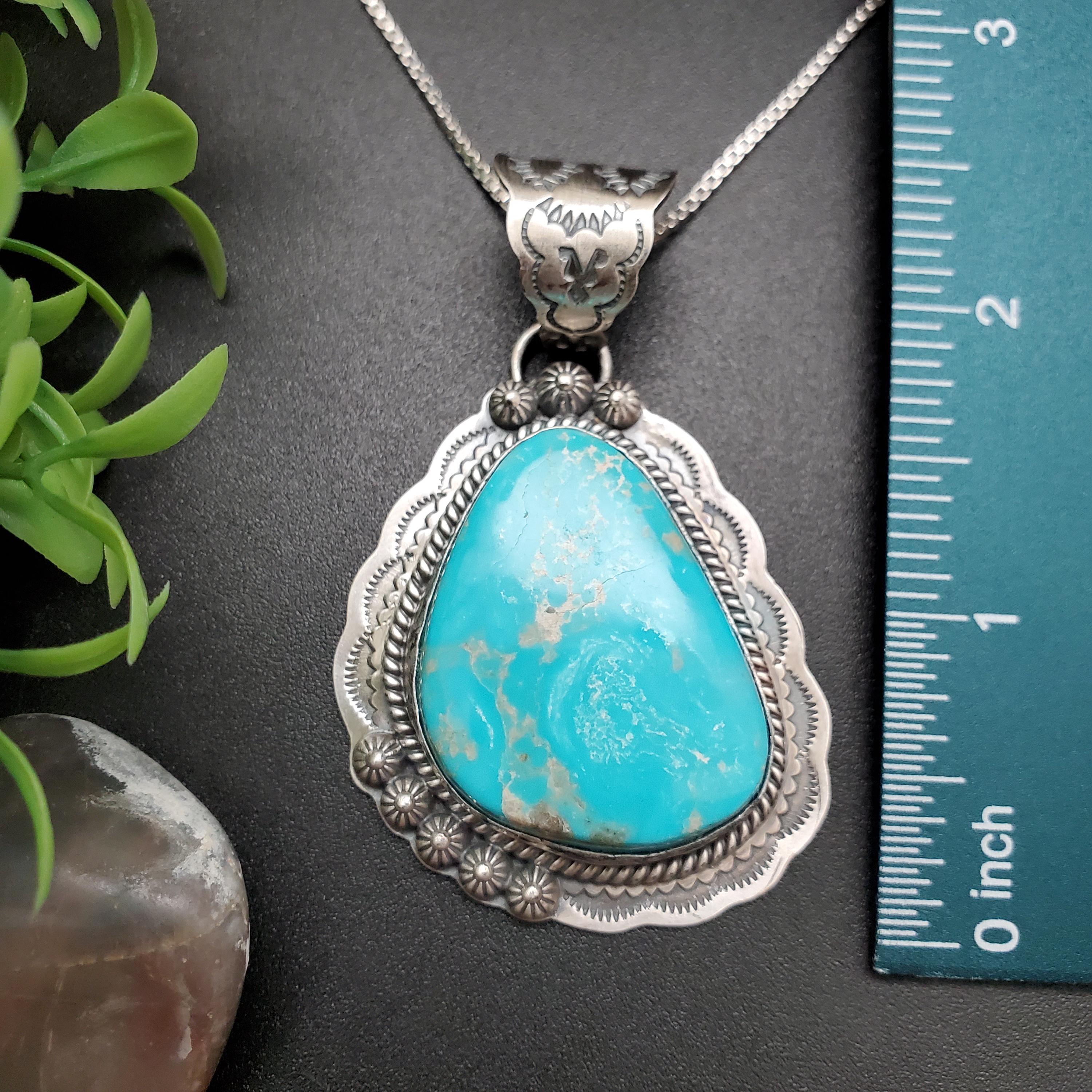 SFH #13 | Kingman Turquoise Necklace Pendant With Option of Silver