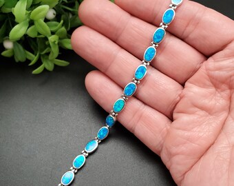 SAM #28 | ブルーオパールインレイリンクブレスレット 7 2/3 インチ