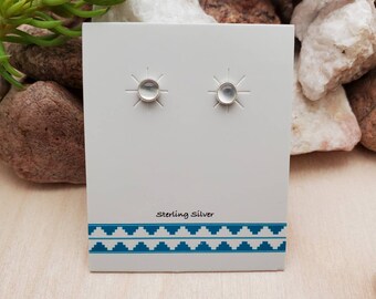 925ForHer 4mm Moonstone Studs | Sterling Silver White Moonstone Studs | Small 4mm Studs | Healing White Stud Earrings | Handmade in USA