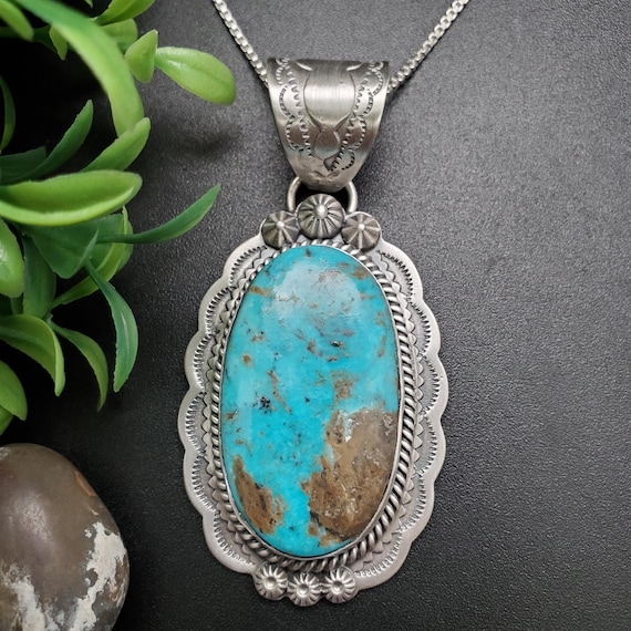 SFH #48 | Kingman Turquoise Pendant With Option a Silver Chain