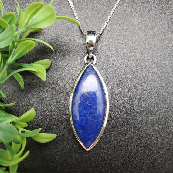PLNT#170 | Unique Blue Lapis Lazuli Necklace Pendant With Silver