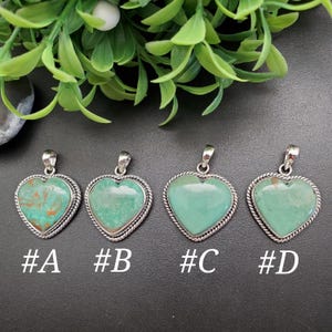 SFH #173 | Lovely Heart Turquoise Necklace Pendant Without A Silver Chain | Sterling Silver Turquoise Pendant | Heart Shape Pendant For Her