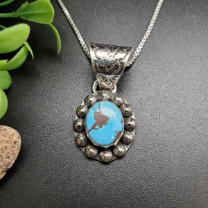 PLNT#305 | Unique Golden Hill Turquoise Necklace Pendant Options A Silver Chain Necklace | Sterling Silver Rare Turquoise Necklace Pendant