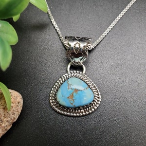 PLNT#314 | Unique Golden Hill Turquoise Necklace Pendant Options A Silver Chain Necklace | Sterling Silver Rare Turquoise Necklace Pendant