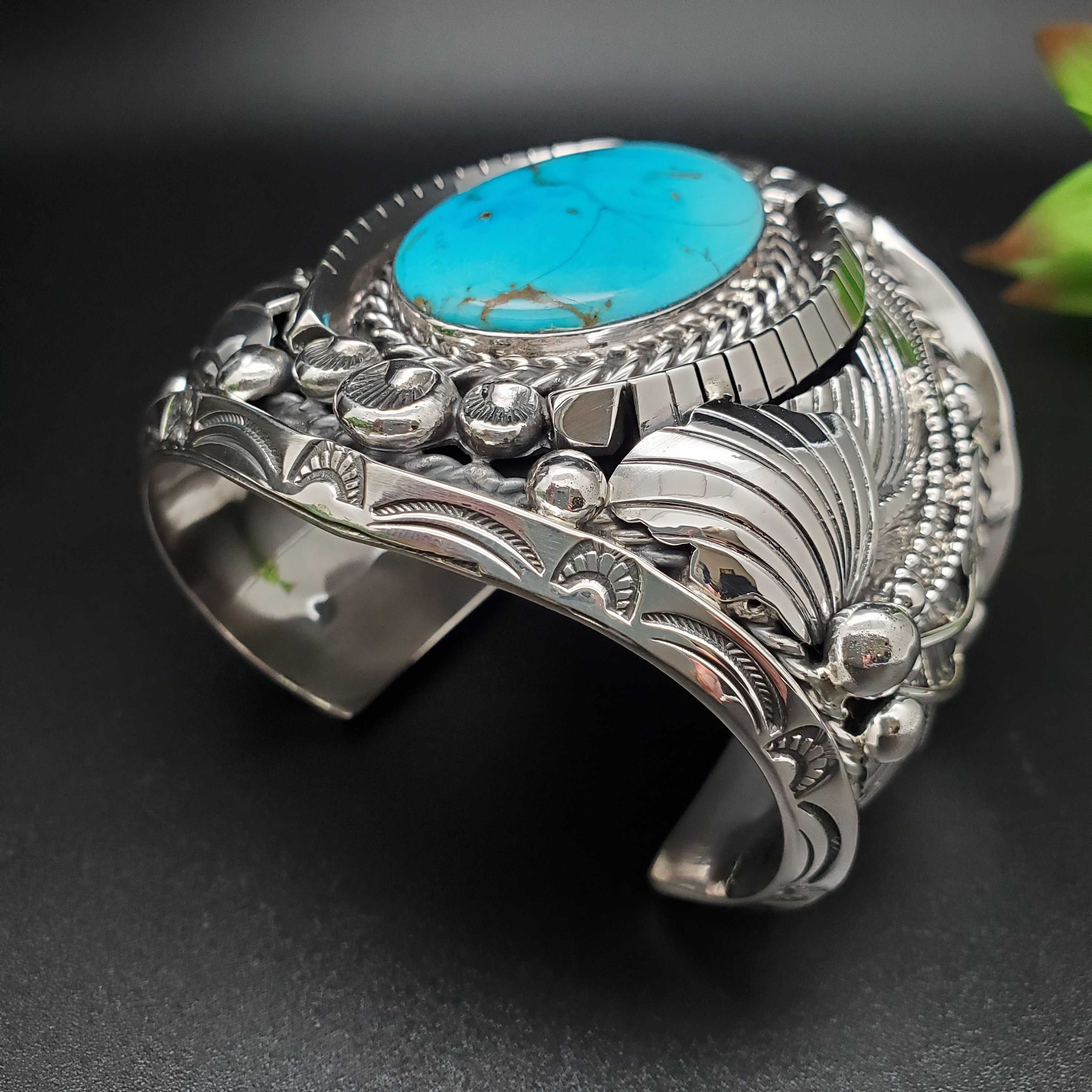 【本物】turquoise stone Silverブレスレット 278.7 Grams Big Royston Turquoise Cuff Bracelet | Huge Southwest