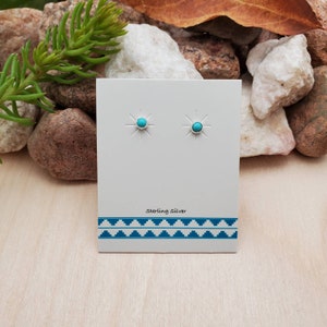 925ForHer 2-3mm Super Small Studs | Turquoise Studs | Sterling Silver Blue Studs | Turquoise | Tiny Weightless Earrings 925 Handmade in USA