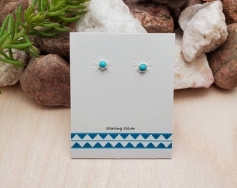925ForHer 2-3mm Super Small Studs | Turquoise Studs | Sterling Silver Blue Studs | Turquoise | Tiny Weightless Earrings 925 Handmade in USA