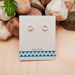 925ForHer 5mm White Moonstone Studs | Sterling Silver Gemstone Stud Earrings | Healing Crystals Jewelry | Tiny Moonstone Studs | Made in USA