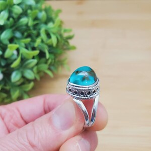 PLNT#213 | Big Turquoise Ring Size 8 | Sterling Silver Turquoise Ring | Handmade Turquoise Ring For Her | Southwestern Jewelry | Everyday
