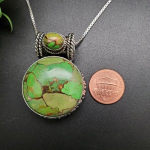 PLNT#289 | Mohave Copper Green Turquoise Necklace Pendant Options Silver Chain Necklace | Sterling Silver Green Turquoise Necklace Pendant