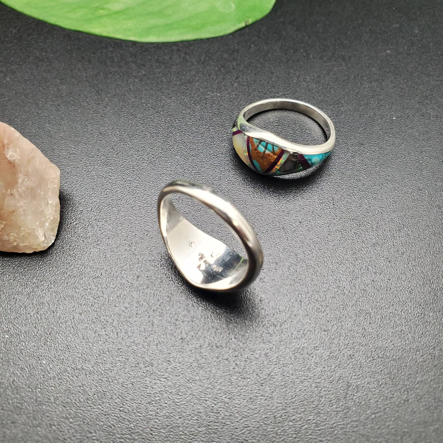 Silver Inlay Collection Inlay Ring #464 | Lovely Multicolor Inlay Southwest Ring | Sterling ...
