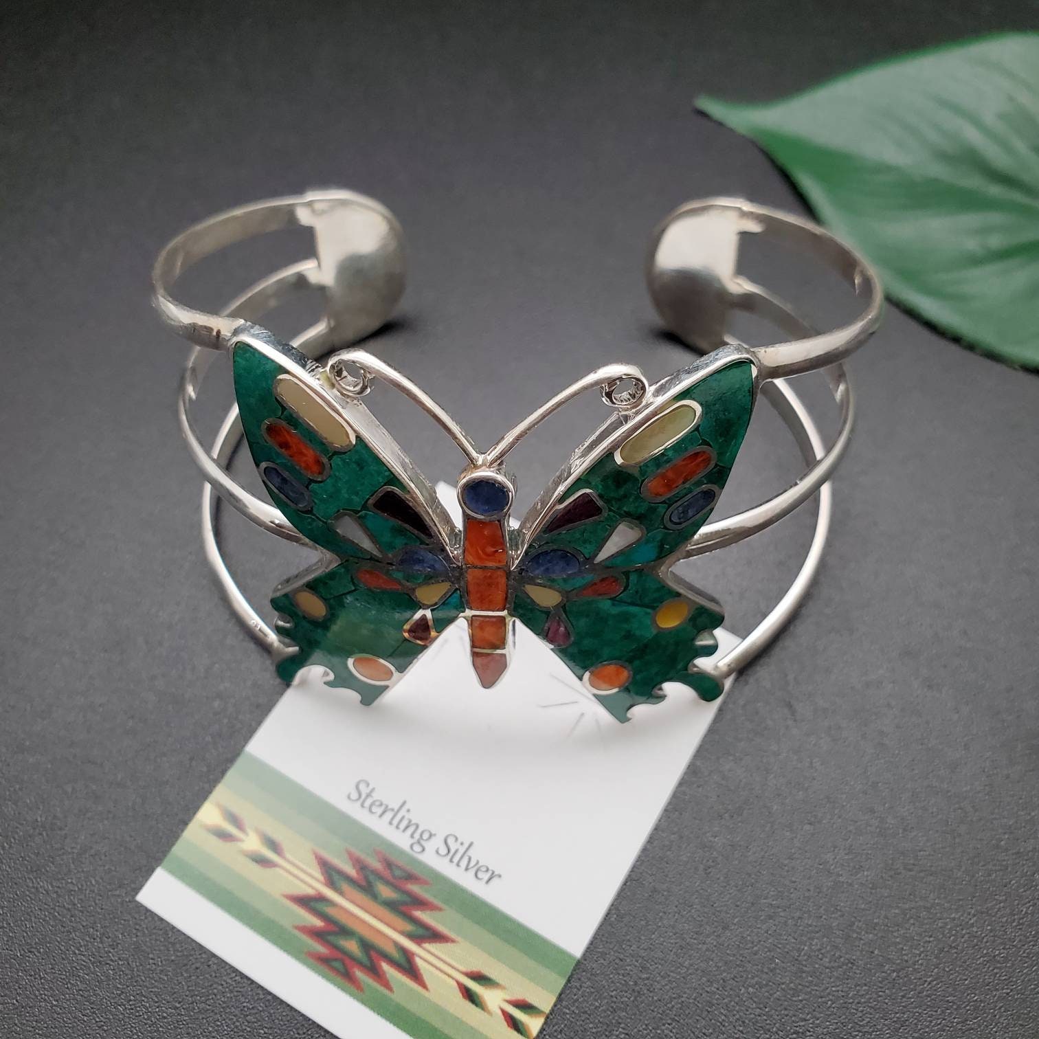 UH#85 Cuff | Multicolor Inlay Butterfly Bracelet Cuff  display picture 1