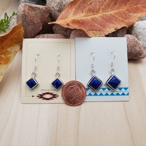 925ForHer Blue Lapis Lazuli Earrings | Lapis Dangle Earrings | Sterling Silver Lapis Earrings | Lapis Jewelry | Dainty Blue | Made in USA