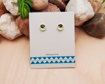 925ForHer 5mm Peridot Studs | Sterling Silver Green Gemstone Stud Earrings | Healing Crystals Jewelry | Green Peridot Studs | Made in USA