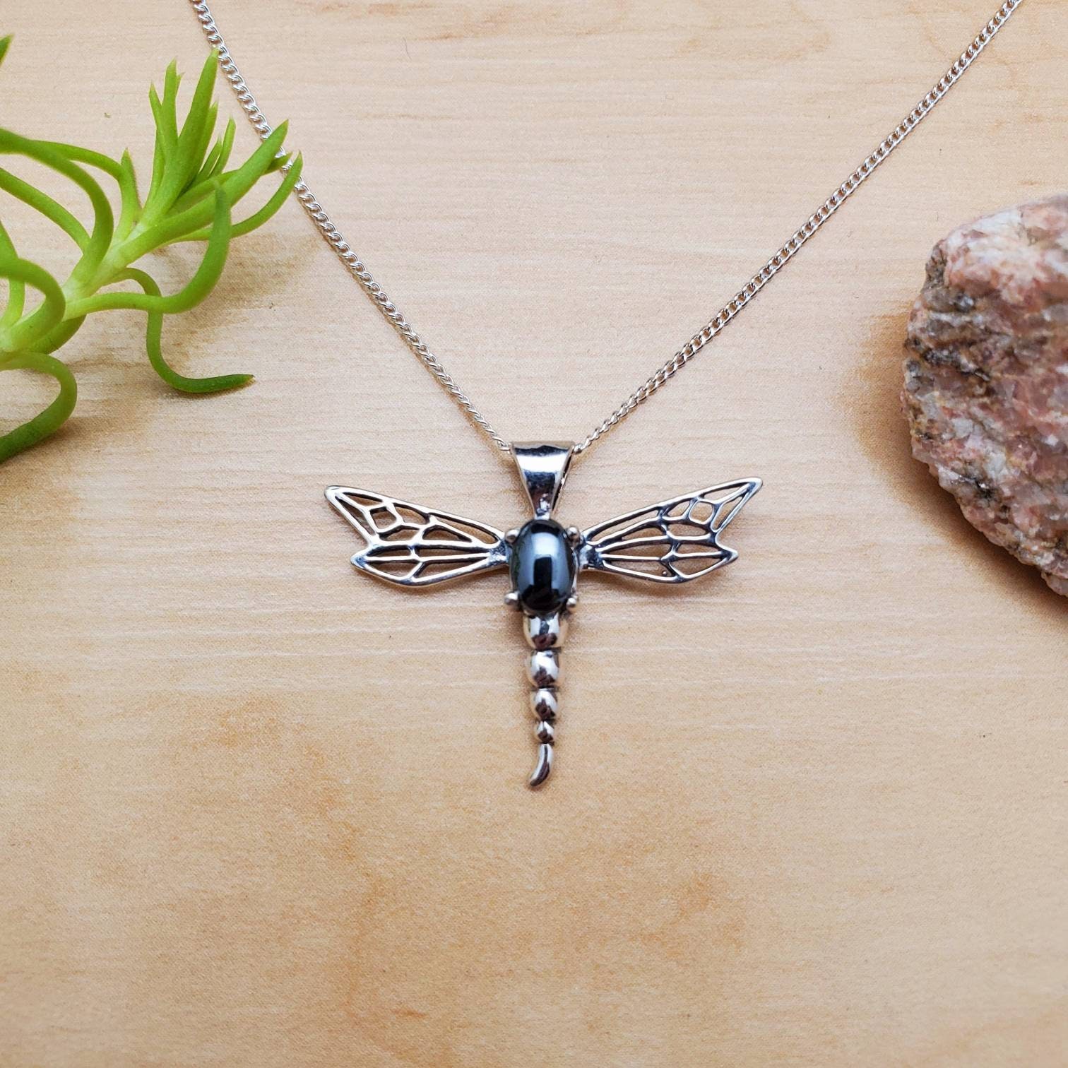 925ForHer Dainty Dragronfly Necklace Pendant With Silver Chain | Etsy