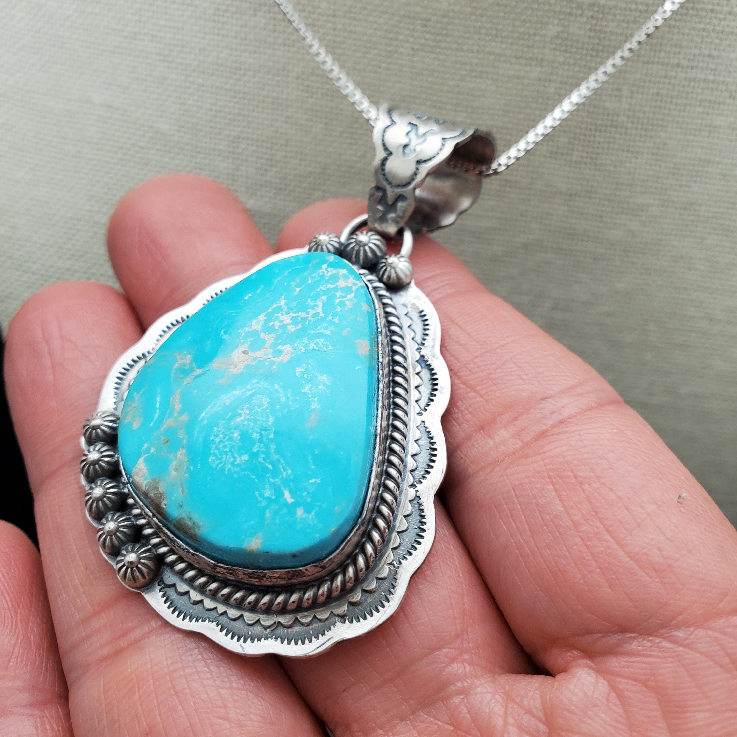 SFH #13 | Kingman Turquoise Necklace Pendant With Option of Silver