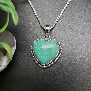 SFH #166 | Lovely Heart Turquoise Necklace Pendant Options Silver Chain | Sterling Silver Turquoise Pendant | Heart Shape Pendant For Her