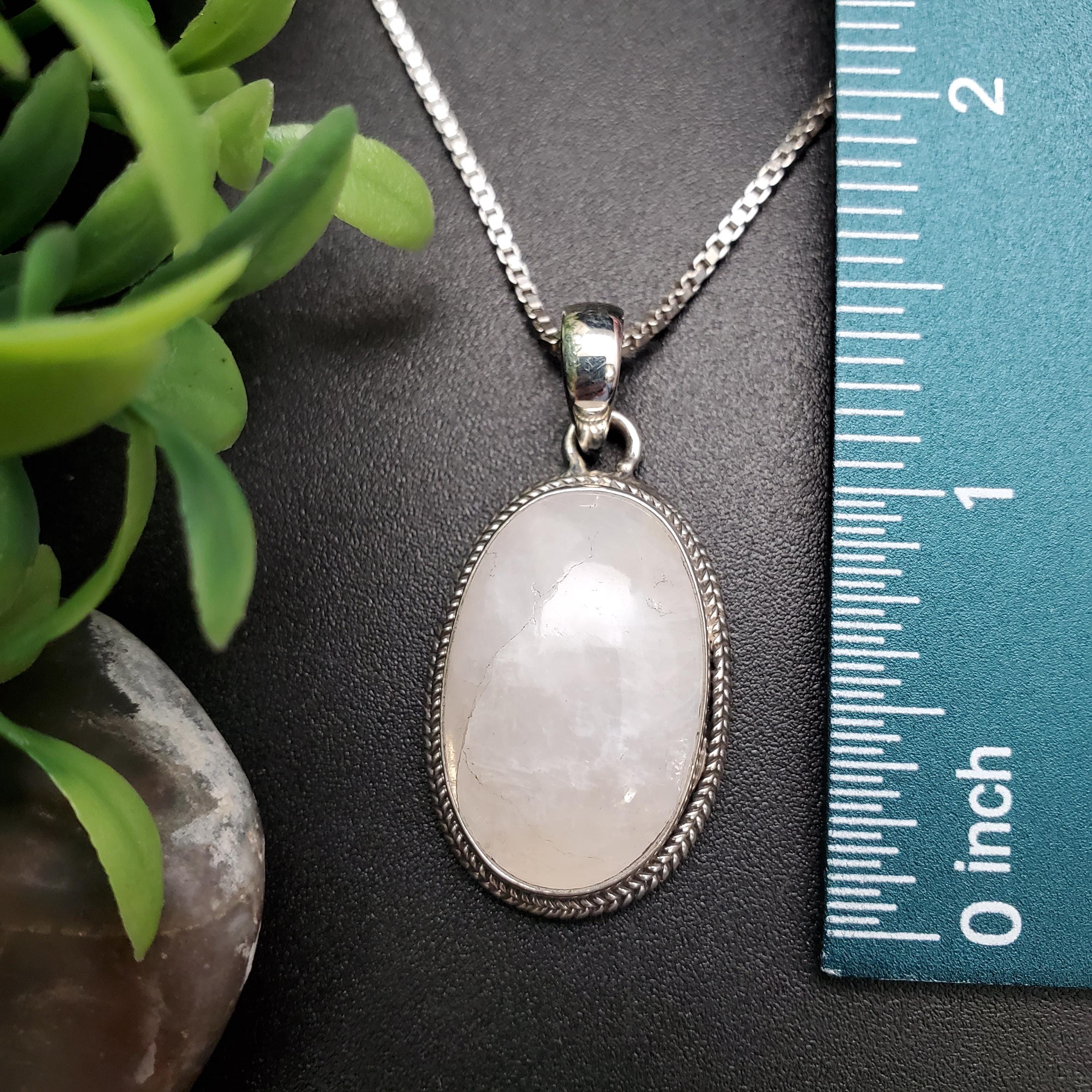 Vintage Silver Tone Faux Moonstone Oval Cabochon Chain Belt Adjustable‎ 70-35 il_fullxfull.2458603506_b0qd.jpg main image 2