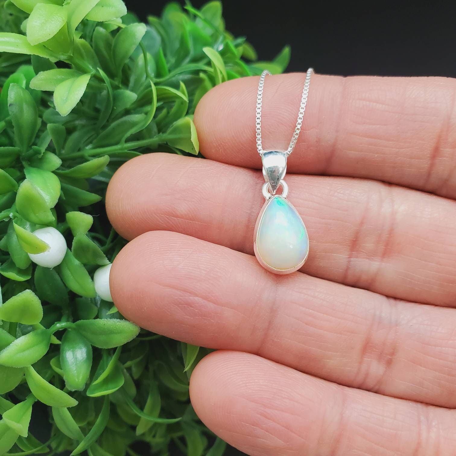 新品未使用  シルバー  オパールシルバーネックレス 551】オパール SILVER シルバー ネックレス 長さ約42cm TIA