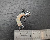 925ForHer Fire White Opal Inlay Pendant White Opal Inlay Kokopelli Pendant Sterling Silver White Opal Kokopelli Necklace Pendant