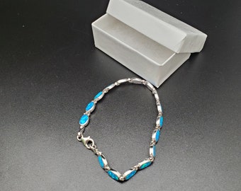 SAM #28 | ブルーオパールインレイリンクブレスレット 7 2/3 インチ